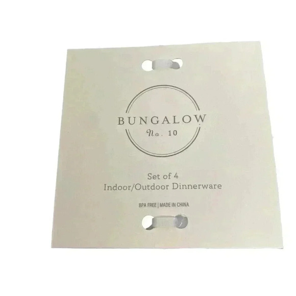 BUNGALOW Set of 4 Melamine 11" Dinner Plates Burgundy Floral Summer Table Decor - Picture 5 of 5